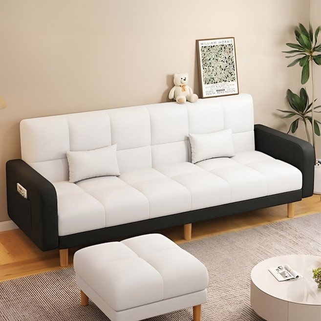 김가네가구 접이식 소파베드 쇼파 KKL4, 화이트+블랙_220cm