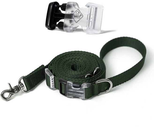 아띠지기 반려동물 길이조절 핸즈프리 멀티 리드줄, 올리브, 1개