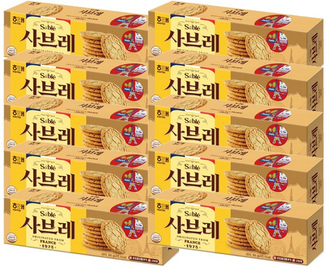 [향기좋은날] 해태제과 사브레 오리지널 84g /무배 쿠키 비스킷, 10개