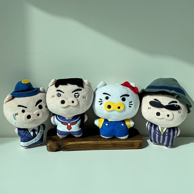 코믹피그즈키링 열쇠고리 가방장식 돼지인형 키홀더, 코믹피그즈키링(느와르꿀)