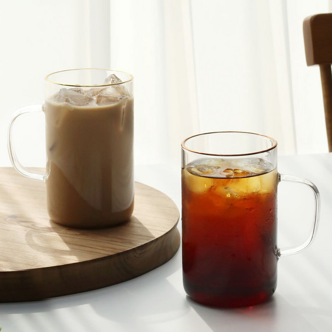 금테 골드라인 내열유리 머그컵 530ml, 1개, 투명