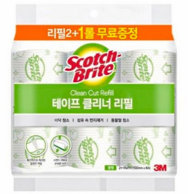 3M 스카치브라이트 중형 테이프클리너 리필(2+1입), 2개