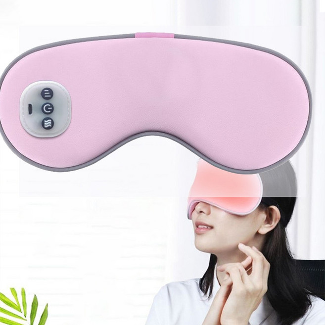 온열안대 USB 충전식 무선 눈 찜질팩 라벤더온열 마사지안대, 핑크색