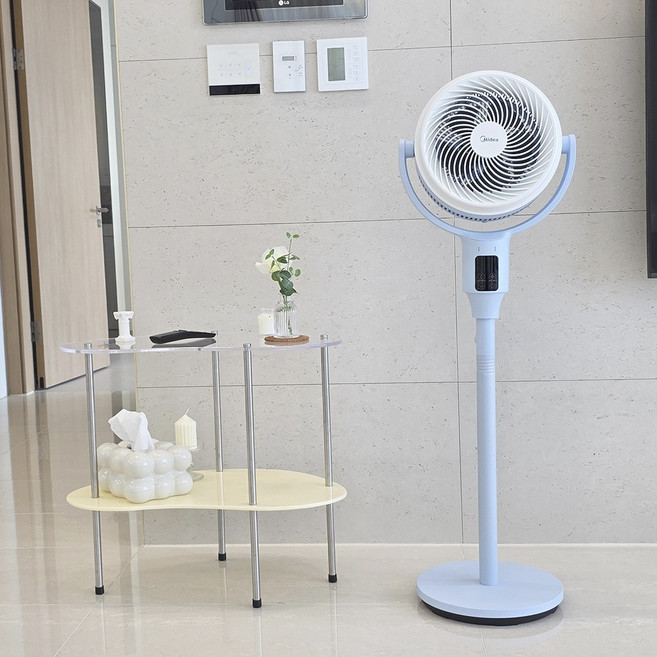 미디어 써큘레이터 먼지필터 장착 3D입체회전 BLDC 무소음 스탠드 에어 리모컨포함, MCF-70SB(블루)