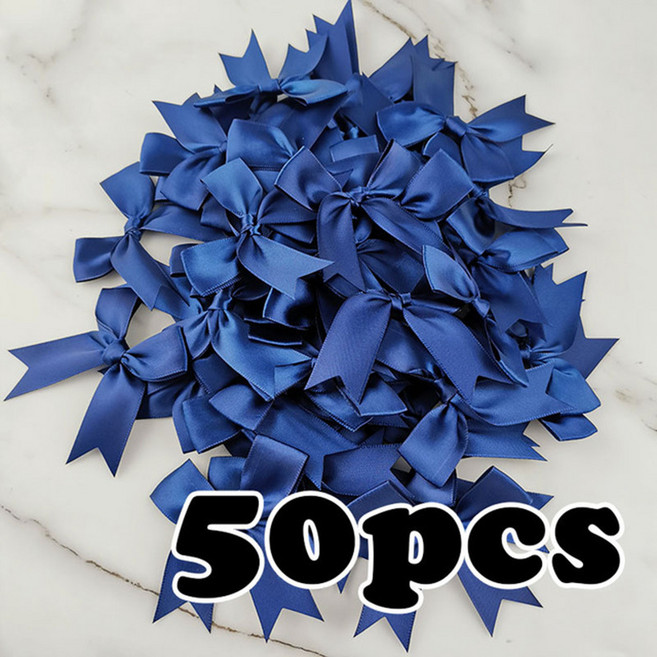 8.5cm수제 리본 의상 장식 선물 포장 크리스마스 장식 수제 DIY 부재료, 50개, dark blue