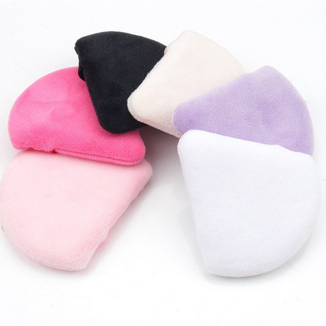 면 100% 양면 짧은 털의 새틴 리본 파우더 퍼프 파우더를 흡수하지 않는 원형 퍼프 루스 파우더 퍼프 핸드 퍼프