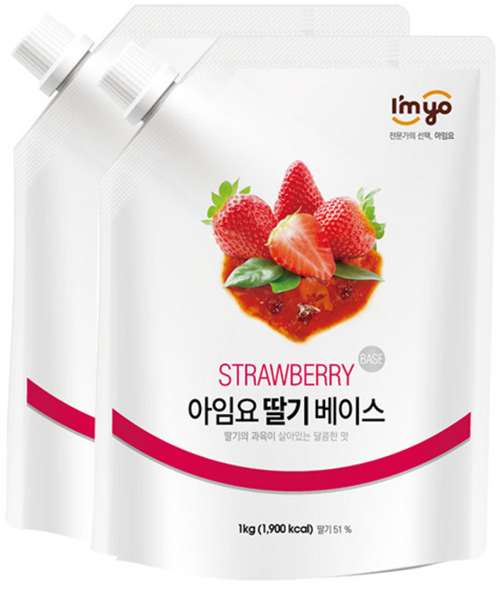 아임요 딸기 베이스 1kg (낱개 묶음할인), 2개, 2개