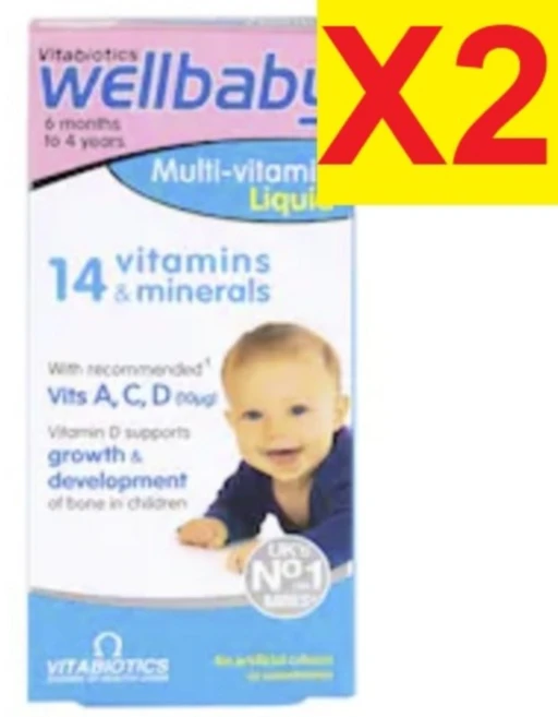Vitabiotics 비타바이오틱스 웰베이비 유아 6개월~4살 14가지 멀티비타민 미네랄 리퀴드 150ml 2팩, 2개 - 쿠팡
