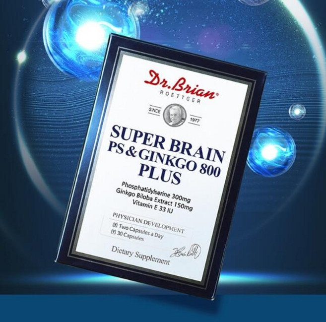 (15일분) 미국산 닥터브라이언 기억력 두뇌개선 슈퍼브레인 PS&징코 800 플러스 30캡슐, 30정, 12개