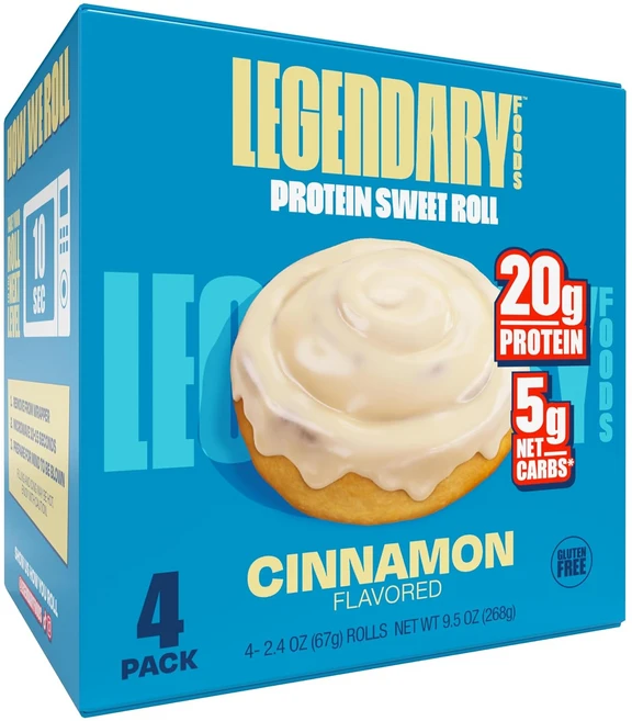 레전더리 프로틴 스위트 시나몬 롤 단백질 간식 Legendary Foods Protein Sweet Roll Cinnamon Protein, 4개, 67g - 쿠팡
