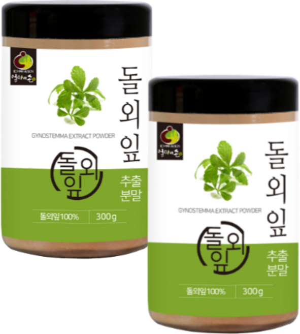 순수 프리미엄 100 % 무첨가 돌외잎 추출 분말 차 티 물 우유 재료 먹는 법 방법 돌왜잎 돌외입 가루 도외잎 돌에잎 톨외잎 추출물 파우더 파우다 Gynostemma powder, 300g, 2개