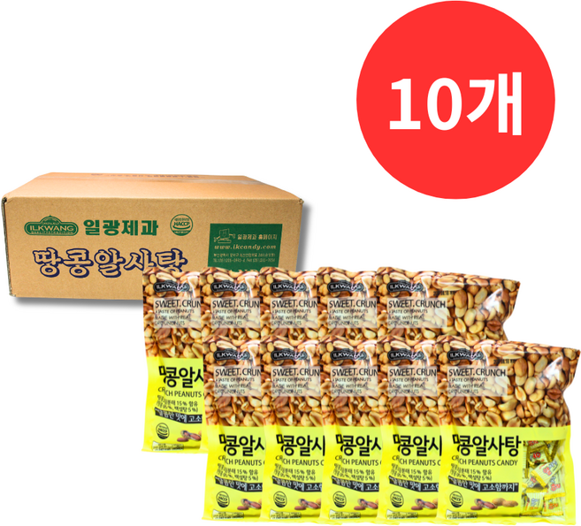 일광제과 땅콩 알사탕, 250g, 10개