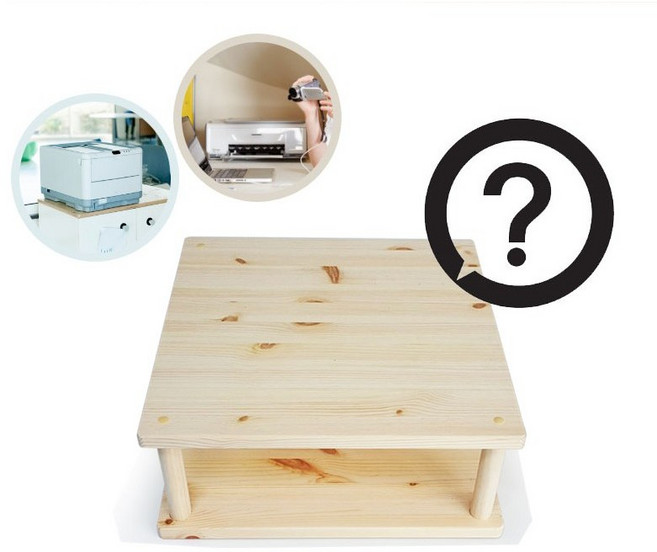 이앤위즈 튼튼한 원목 프린터 받침대 선반, 뉴송원목, 1개