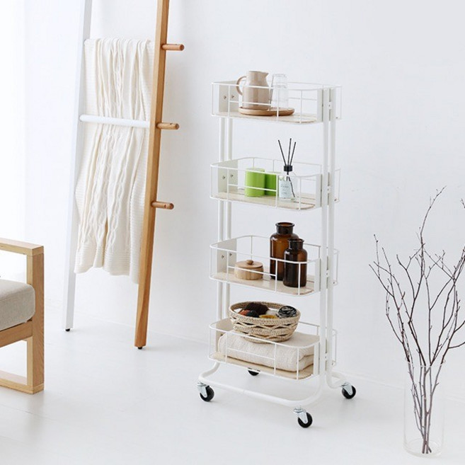 마켓비 CESNA 트롤리 카트 4단, 화이트 4092.9777