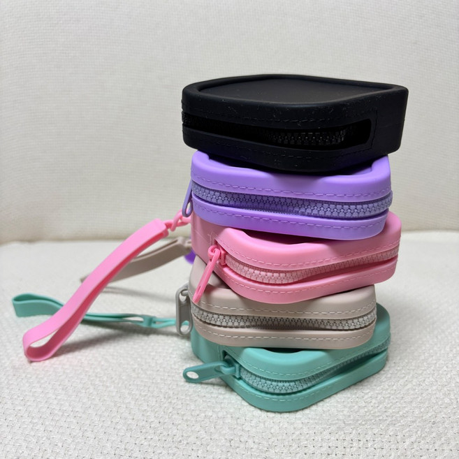 넘버워니 1+1 말랑말랑 실리콘 미니 파우치 가방속정리 다용도 방수 이어폰 케이블 동전 시크릿 위생용품 휴대용 소형 케이스