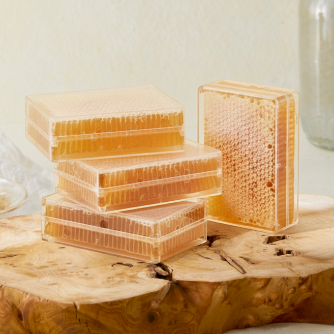 하비비 벌집꿀 벌꿀집 허니콤 천연벌집꿀 밀랍 벌집, 1개, 500g