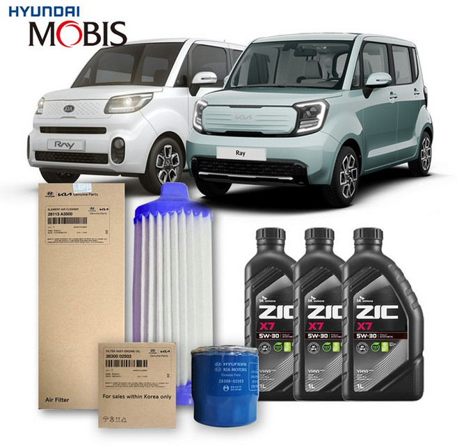 더뉴 레이 가솔린(휘발유) 1.0 (20년식 이후) 순정필터+지크합성유 3L, 1개