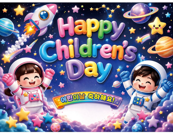 맑은누리디자인 어린이날현수막 3종 (수정불가), 어린이날현수막 1003-우주비행사