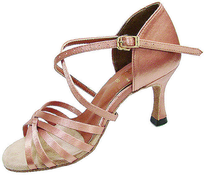 탑드림 3400 살색공단 여성라틴웰빙라인차밍사교댄스화, 살색, 235