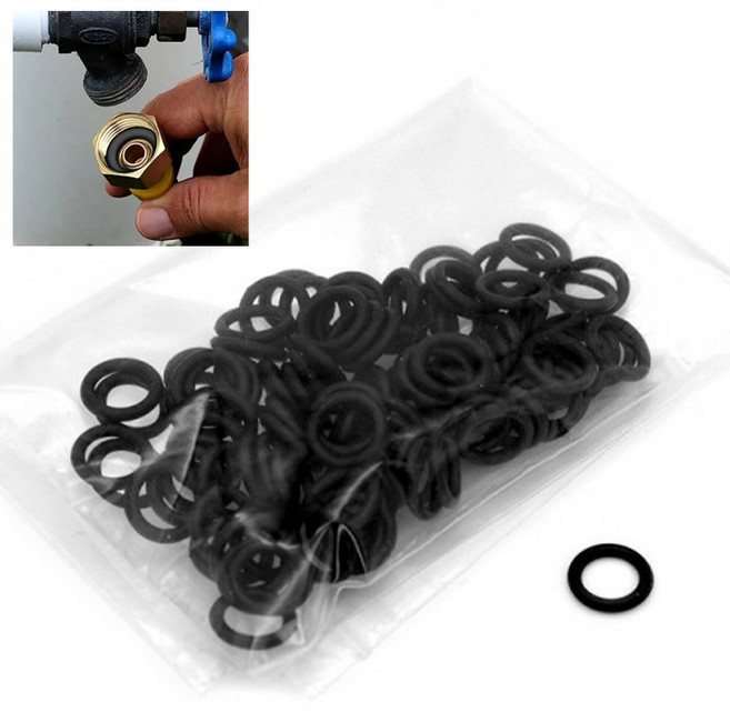 아이베란다 실리콘 고무링 호스 배관 개스킷 오일링 블랙, 100개, 8mm