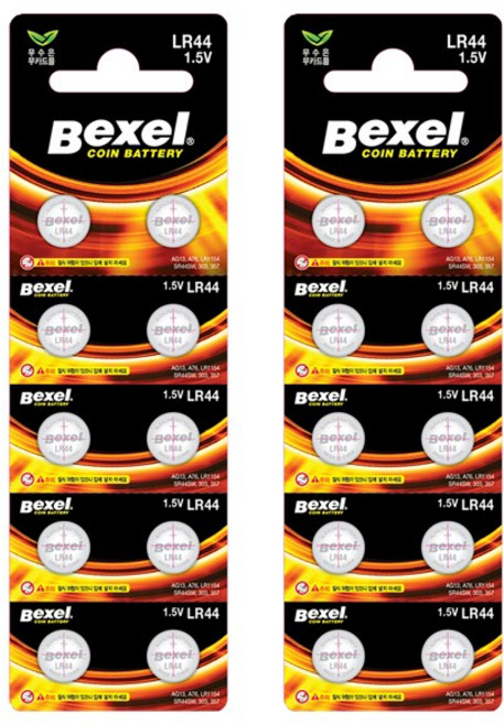 벡셀 코인 건전지 LR44 버튼셀 A76, 10개입, 2개