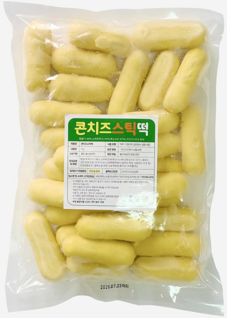 지산 콘치즈볼(스틱떡) 1kg 냉동 콘치즈떡 사리 떡볶이, 1개