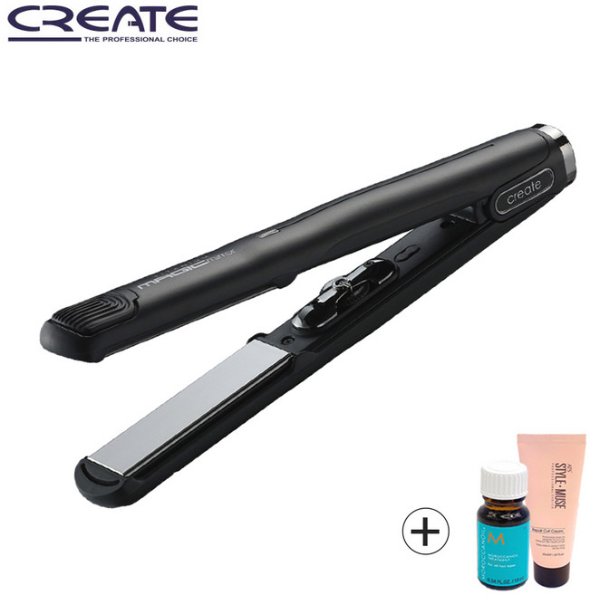 그리에이트 티타늄 매직미러2 전문가용 매직기 볼륨 고데기 사은품증정, 블랙, M 미디움 (판형)- 24mm