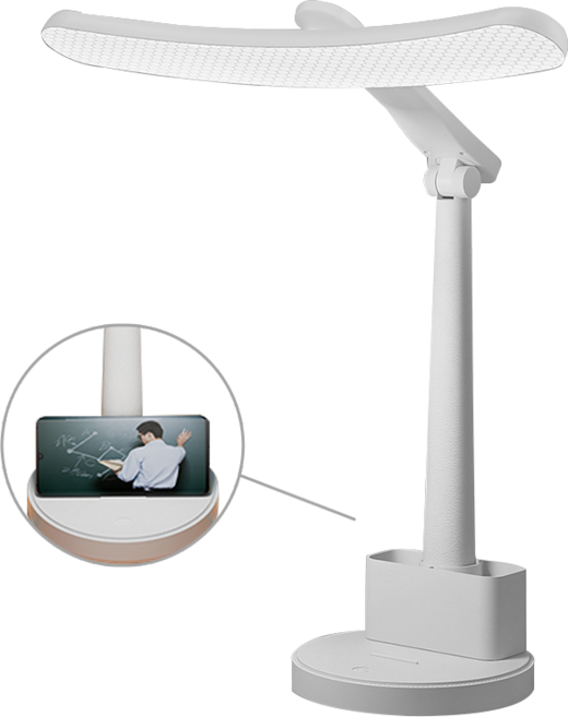 콜콜러브 LED 책상 스탠드 더 넓은 조명 영역 시력 보호 블루라이트 차단 3가지 색온도 조절, 흰색
