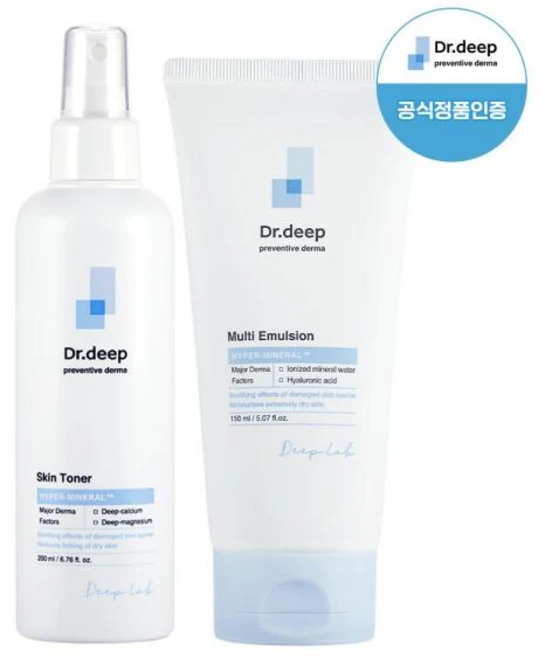 [닥터딥] 미네랄 2종세트(멀티에멀젼+스킨토너), 1세트 - 쿠팡