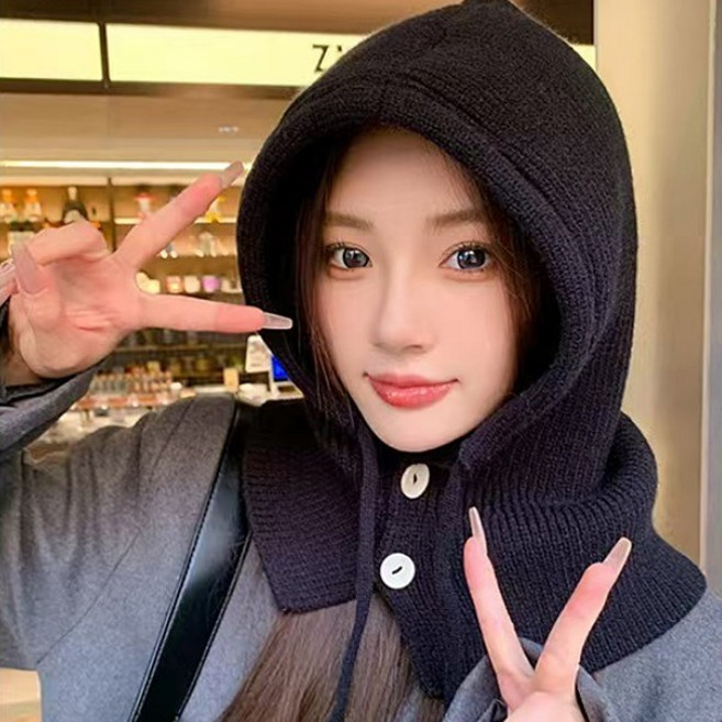 에이스샵 두꺼운 고급 바라클라바 목도리 넥워머, 블랙, 1개