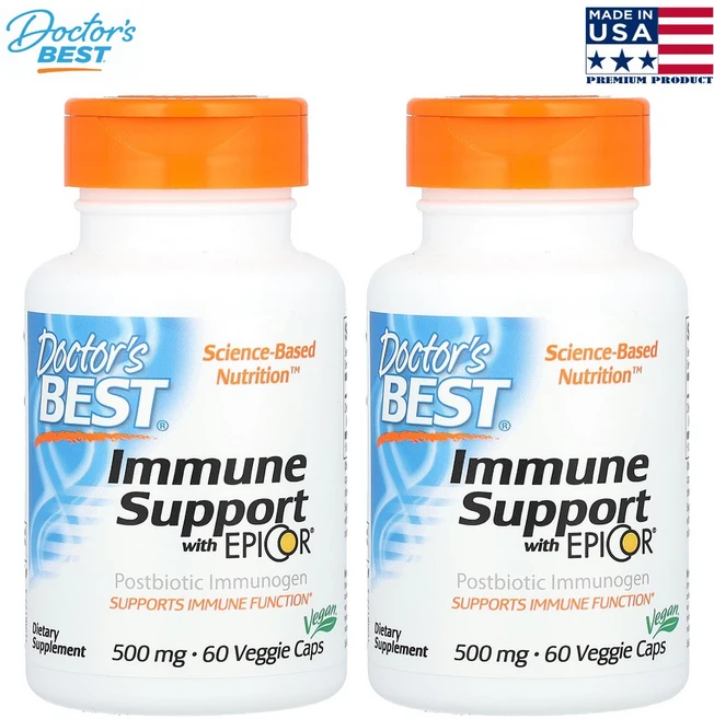 1+1 닥터스베스트 EpiCor 이뮨 서보트 500mg 폴리페놀 베타글루칸 60베지캡슐, 2개, 60정 - 쿠팡