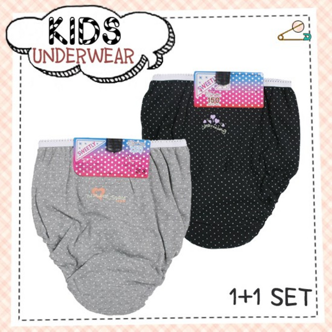 클리어런스/여아용 도트무늬 면팬티 2장세트