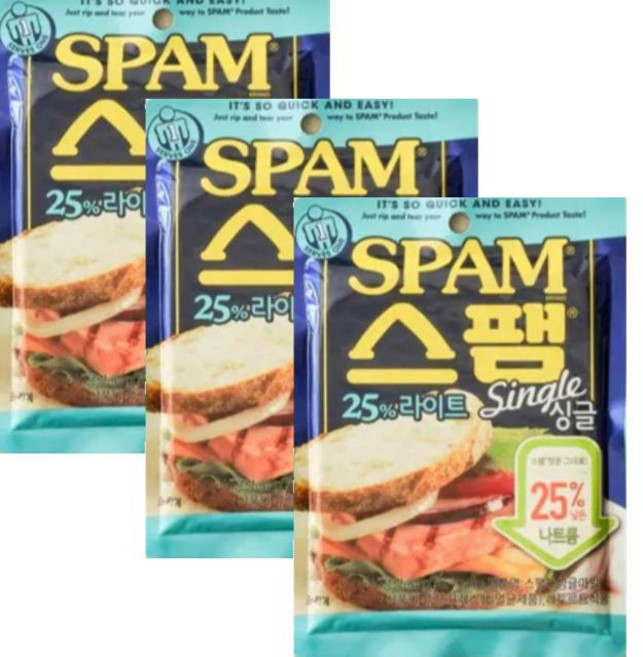 CJ 스팸 싱글 25%라이트 80g 3개