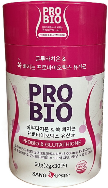 상아제약 쏙빠지는 쾌변 프로바이오틱스 유산균 글루타치온 30포, 1개, 2g