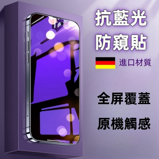 Rabbit Technolog 適用iPhone保護貼 360度防窺滿版全覆蓋保護貼, 180°藍光防窺-左右45°防窺護眼款,15Pro, 1個