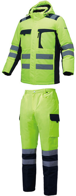 지벤 겨울작업복 ZB-JP2056(상하의 개별구매) 형광 패딩점퍼 바지 야간작업복 안전작업복 방수방풍 발열안감, 1개