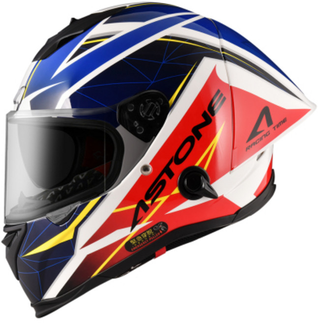 【PUPU SHOP】ASTONE GTB800 AO25 最新彩繪 雙鏡片 全罩式安全帽, 白/藍,M