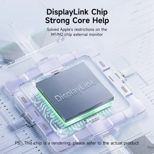 USB C/USB 3.0-듀얼 HDTV 4K 60Hz 도킹 스테이션 DL6950 칩 디스플레이 링크 Windows macOS mac M1/M2 Android Chrome과 호환 가, [01] 옵션1, 1개