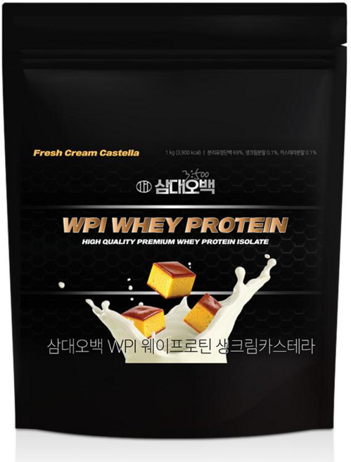 삼대오백 WPI 웨이 프로틴 단백질보충제 생크림카스테라 1kg, 생크림 카스테라 A01895, 1개