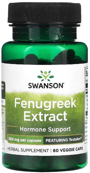 스완슨 호로파 씨 추출물 Fenugreek 300mg 베지 60캡슐, 1개, 60회분 - 쿠팡