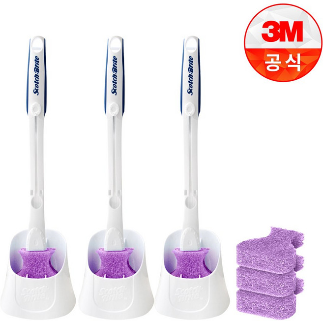 스카치브라이트 베이킹소다 톡톡 크린스틱 청소핸들 1p + 캐디 1p + 리필 4p 세트, 혼합색상(MIX), 3세트