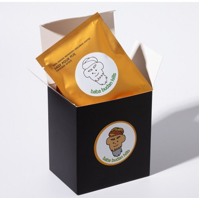 인도 커피 싱글오리진 직수입 몬순 말라바 분쇄 10g 아라비카 산미없슴 프리미엄 스페셜티 고소한커피 수안무역 바바부단 힐즈커피 공작새커피 드립백, 1개