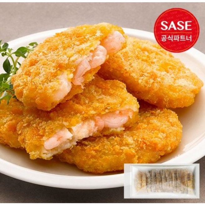 사세통상 사세 빵가루리얼새우패티 햄버거용 650g 에어프라이어 오븐 전자레인지 추천 술안주, 2개