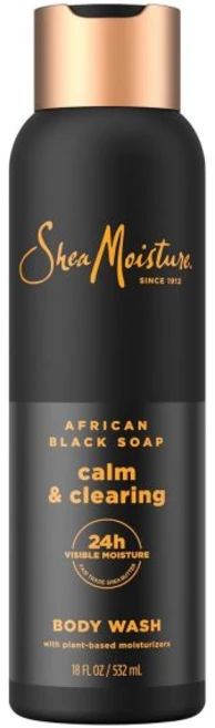시어모이스처 아프리카 블랙 비누 바디 워시 차분하고 클리어링한 워시로 24시간 동안 눈에 보이는 수분으로 건강하고 빛나는 18온스를 선사합니다, 1개, 532ml - 쿠팡