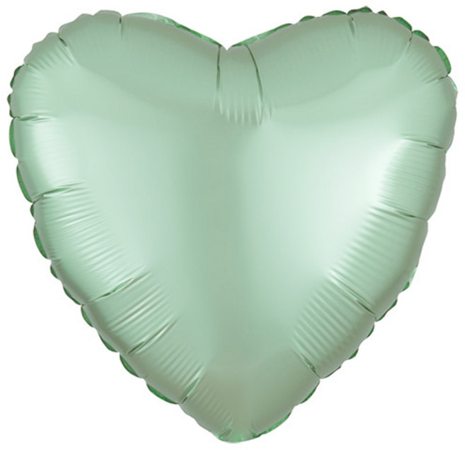 피플스파티 18인치 새틴럭스 하트 은박풍선, 민트그린, 1개