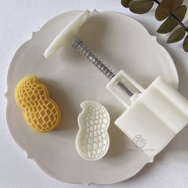 [국내배송] 영구유통 땅콩쿠키틀 통통 피넛쿠키틀 땅콩틀 땅콩쿠키틀 베이킹 화과자 모양내기 약식 땅콩 도구 한과 월병 몰드, 3개