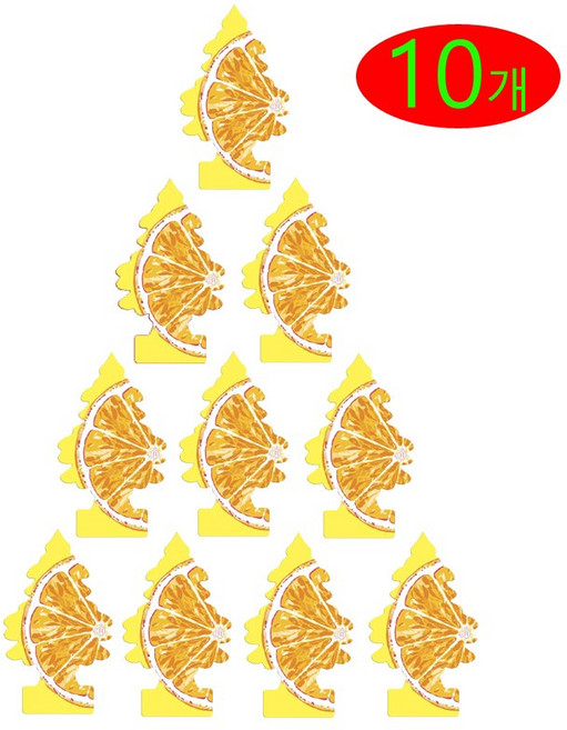 리틀트리 차량용 자동차 종이 실내 방향제, 슬라이스드, 10개