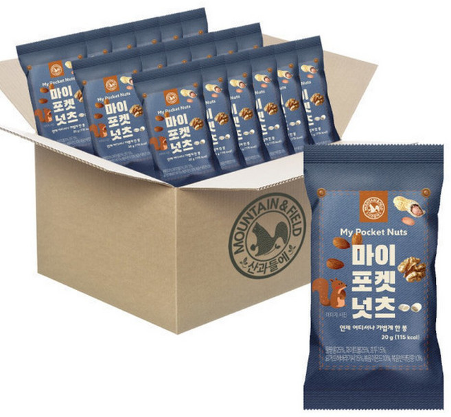 (신선집중) 하루 한줌 견과 마이포켓넛츠100낱봉, 100개