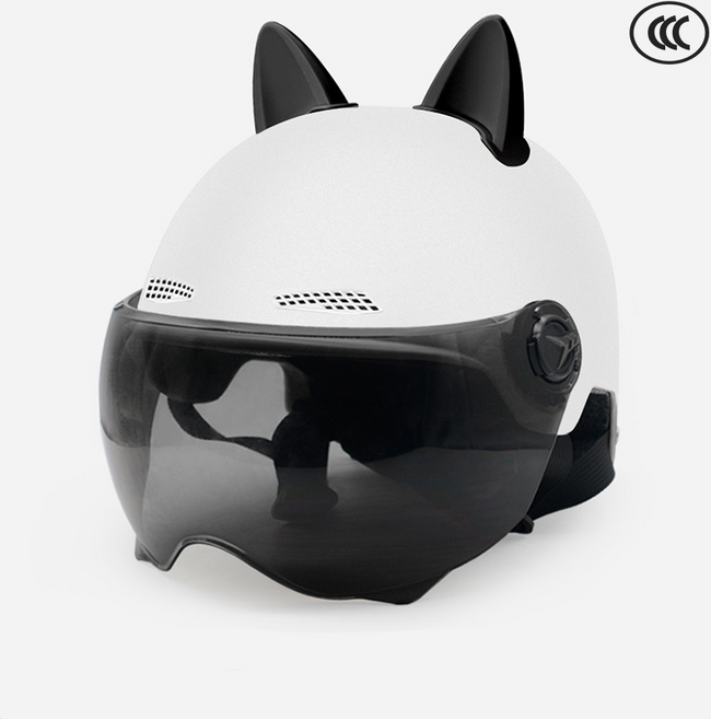 남녀 오토바이헬멧여름용자외선차단 오토바이경량헬멧, 화이트블랙/헬멧