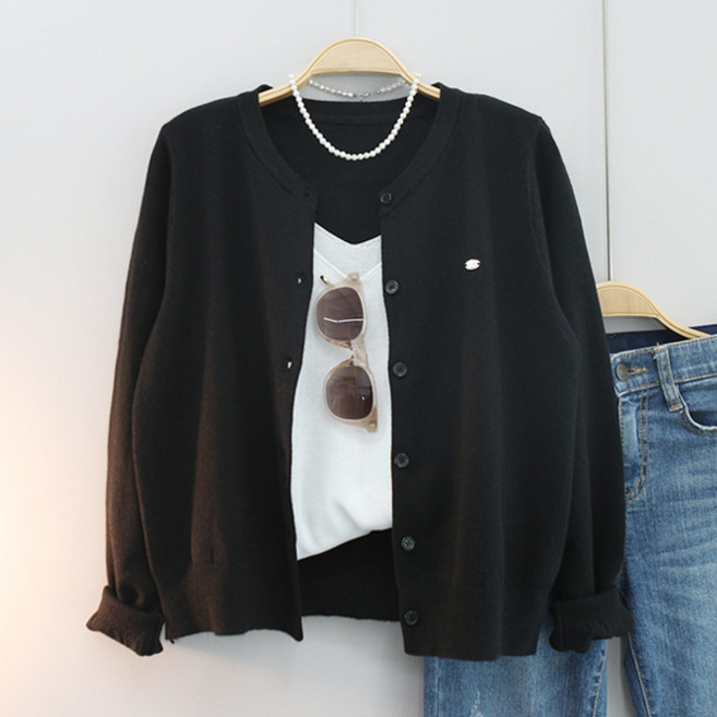 달콩 여성 캔들팬던트니트가디건 기본가디건 라운드넥